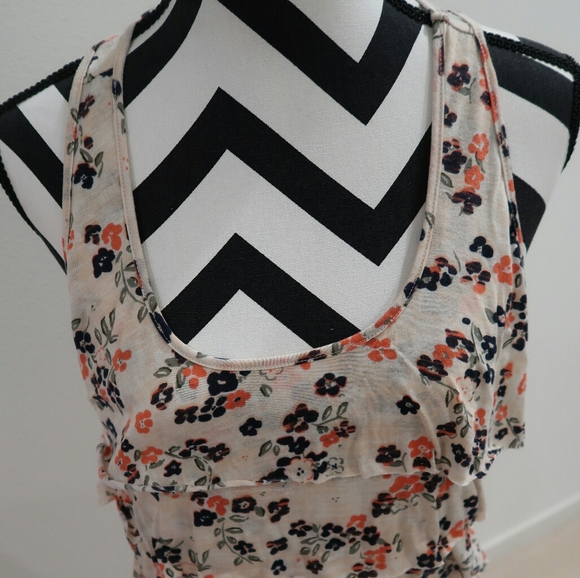 Layered Front Floral Sleeveless Top - Picture 3 of 7